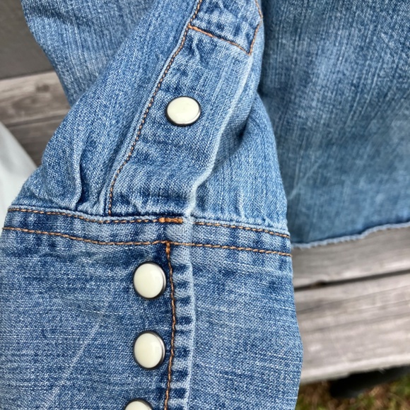 Western Style J Crew Denim Button Up Shirt - Picture 5 of 7